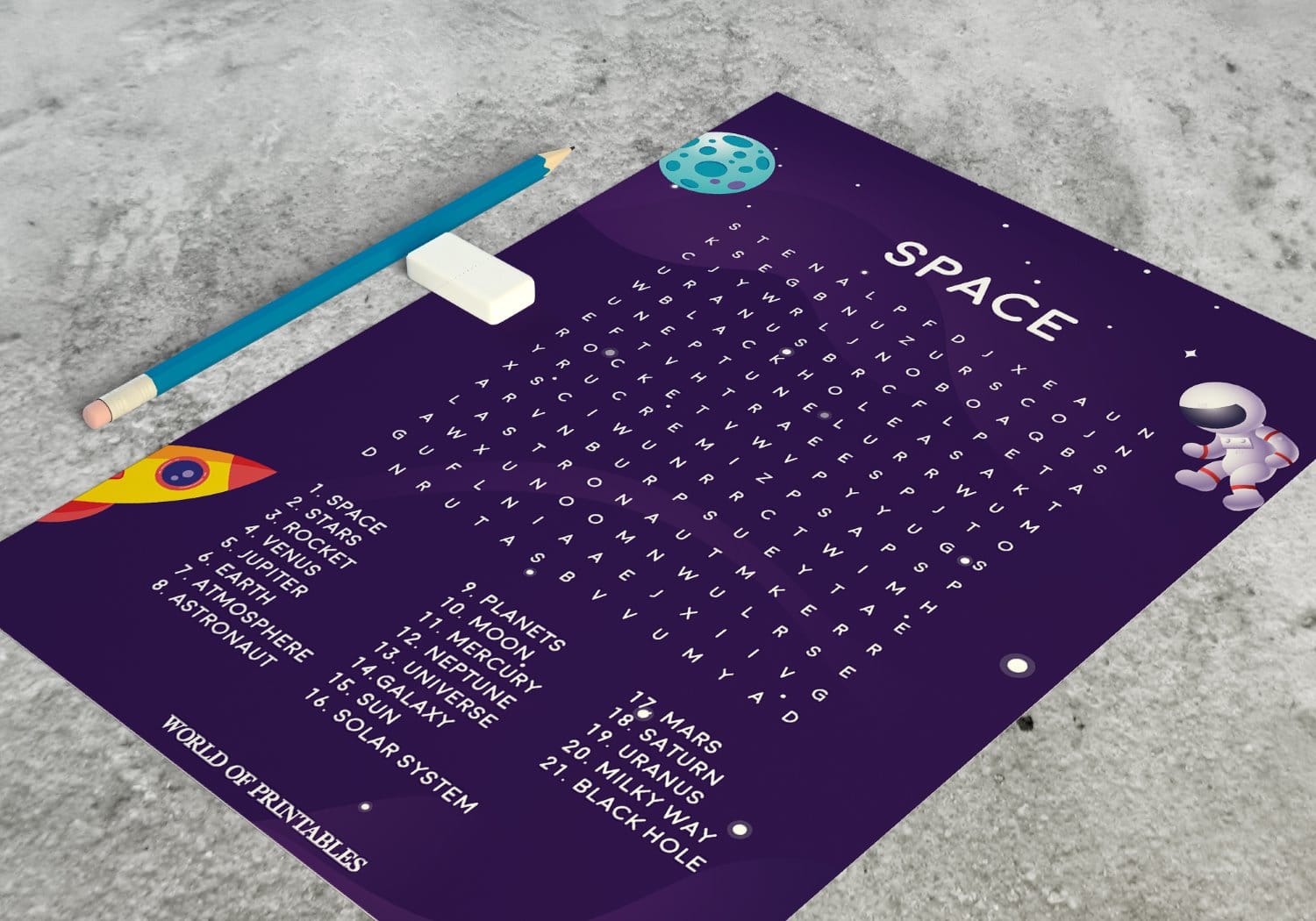 Free Printable Space Word Search - World of Printables