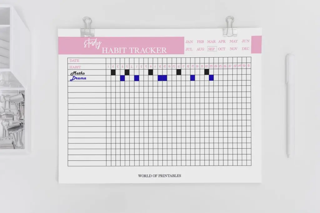 Study Habit Tracker Mockup