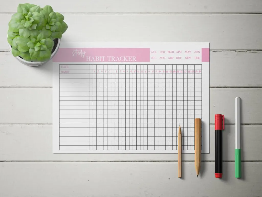 Study Habit Tracker Mockup