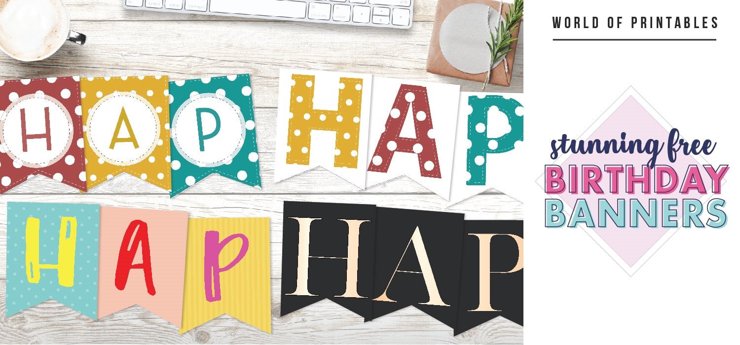 Free Printable Black and White Banner Letters - Paper Trail Design