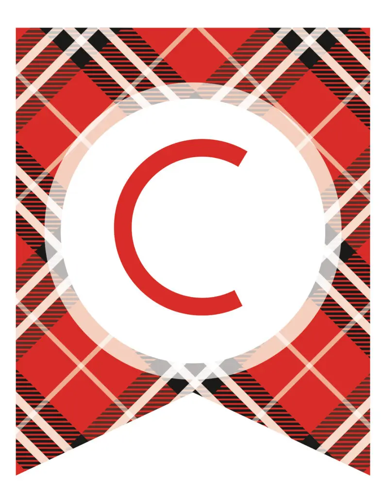 Free Printable tartan plaid banner letters. Customize these banner flags for the perfect pennant birthday party banner.
