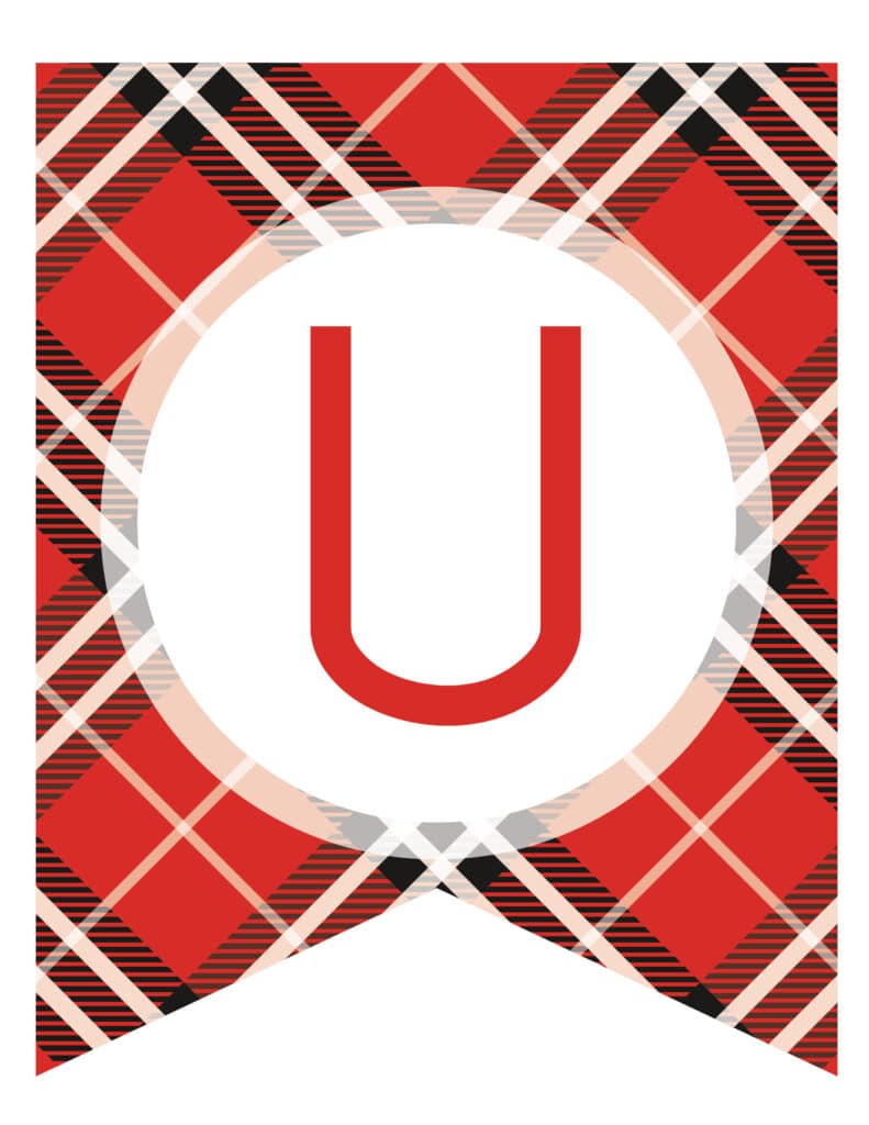 Free Printable tartan plaid banner letters. Customize these banner flags for the perfect pennant birthday party banner.