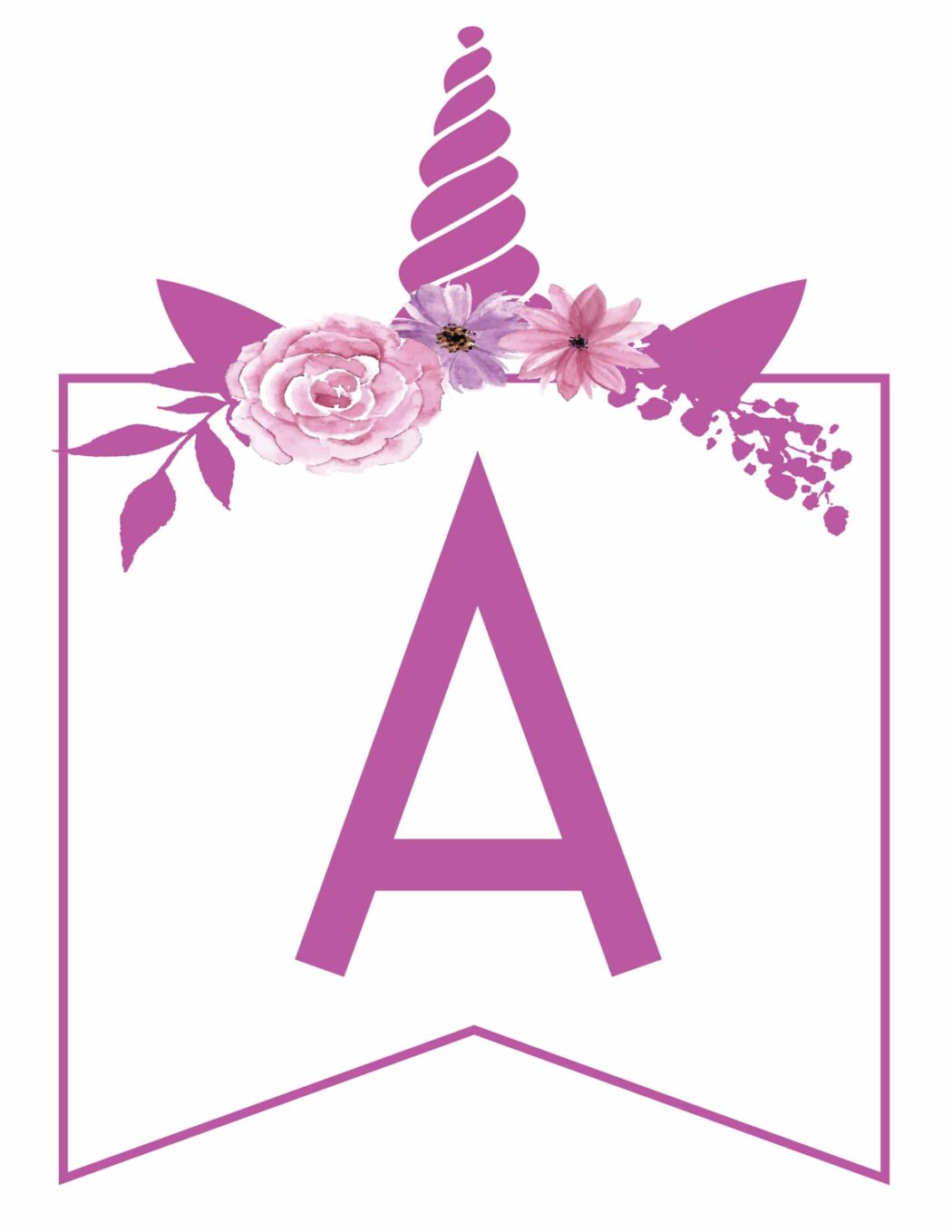 free printable unicorn banner letters world of printables
