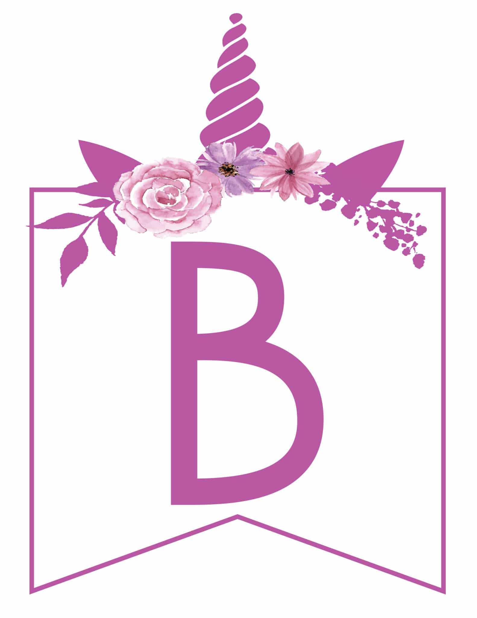 free printable unicorn banner letters world of printables