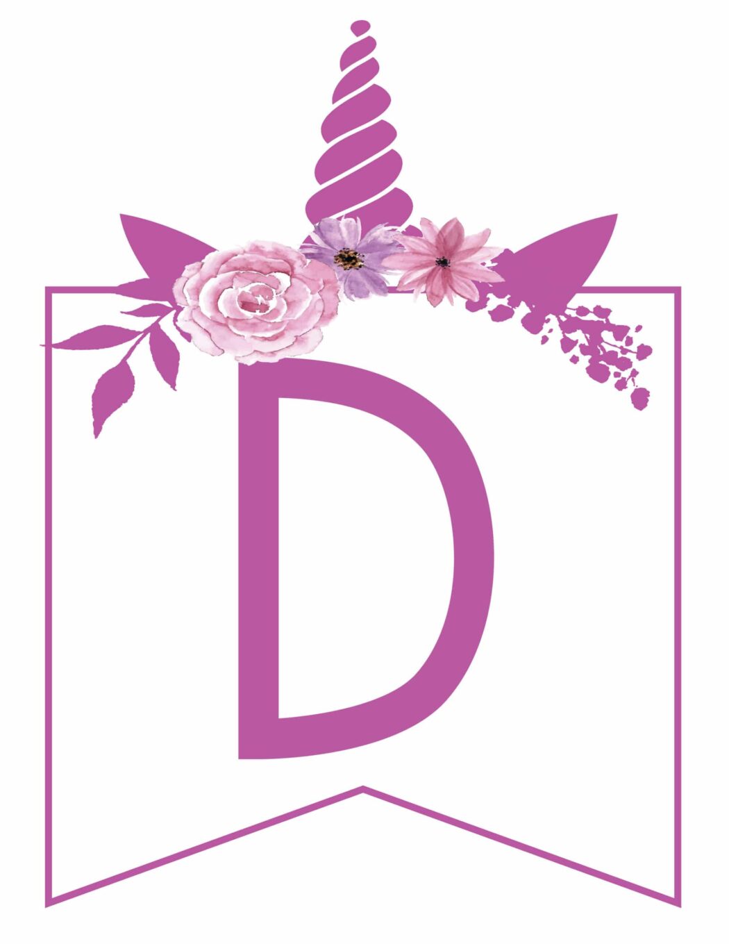 free printable unicorn banner letters world of printables