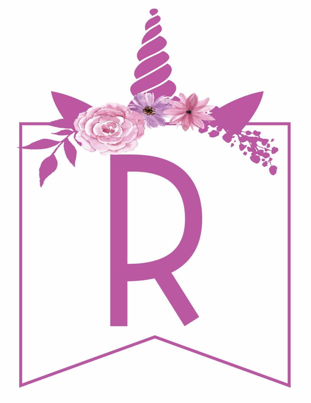 free printable unicorn banner letters world of printables