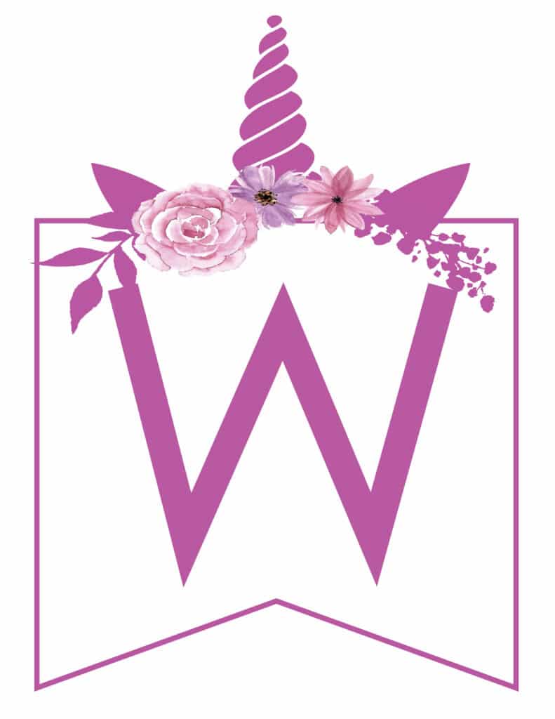 free printable unicorn banner letters world of printables