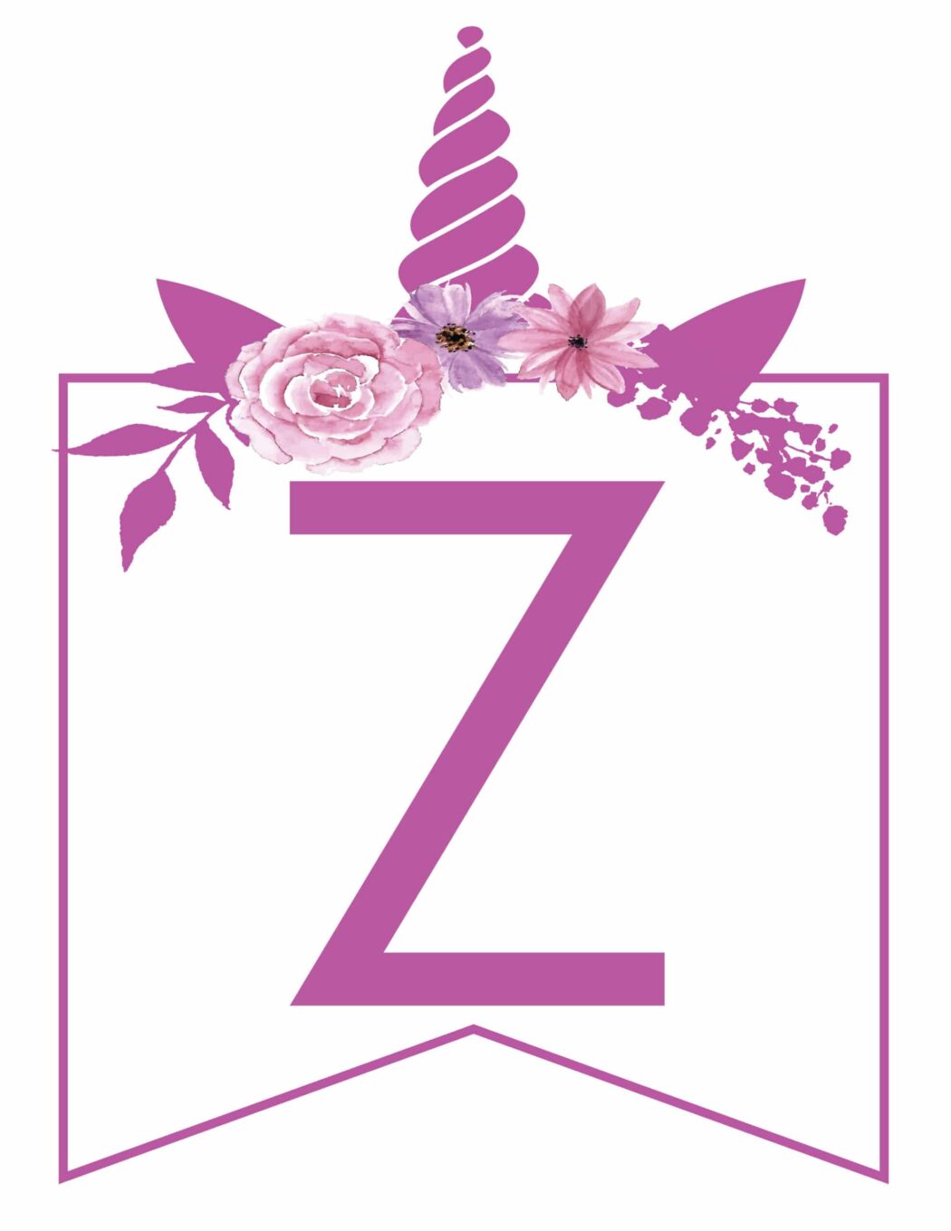 free printable unicorn banner letters world of printables