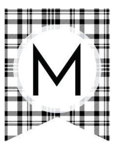 Free Printable White And Black Plaid Banner Letters - World of Printables