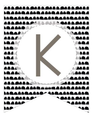 Free Printable Black And White Pattern Banner Letters Template