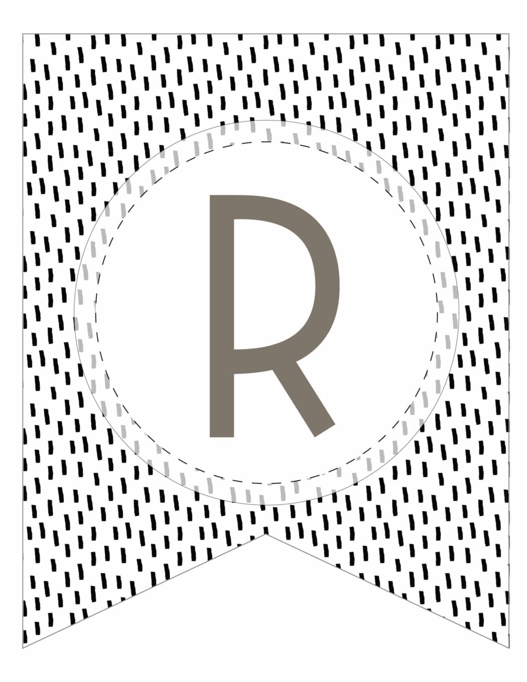 Free Printable Black And White Pattern Banner Letters Template