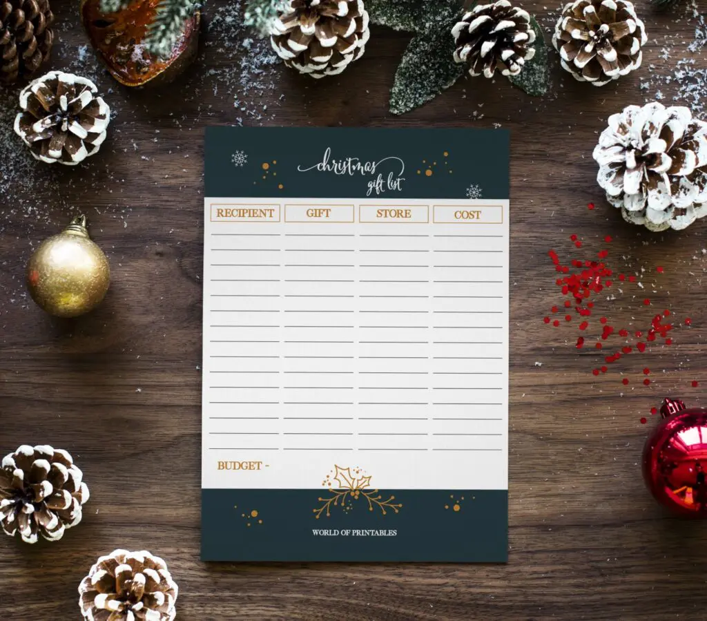 Elegant Christmas Gift List Mock up 2