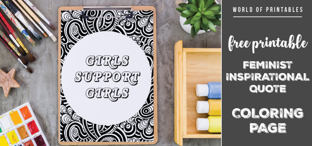 feminist inspirational quote coloring page