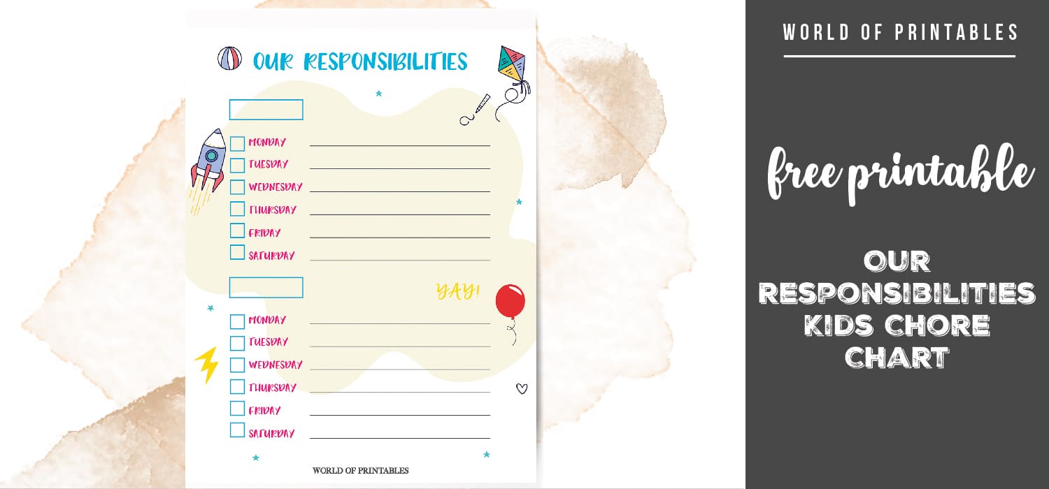 Free Printable Our Responsibilities Kids Chore Chart - World of Printables