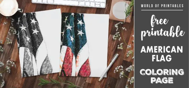 free printable america flag coloring page - world of printables