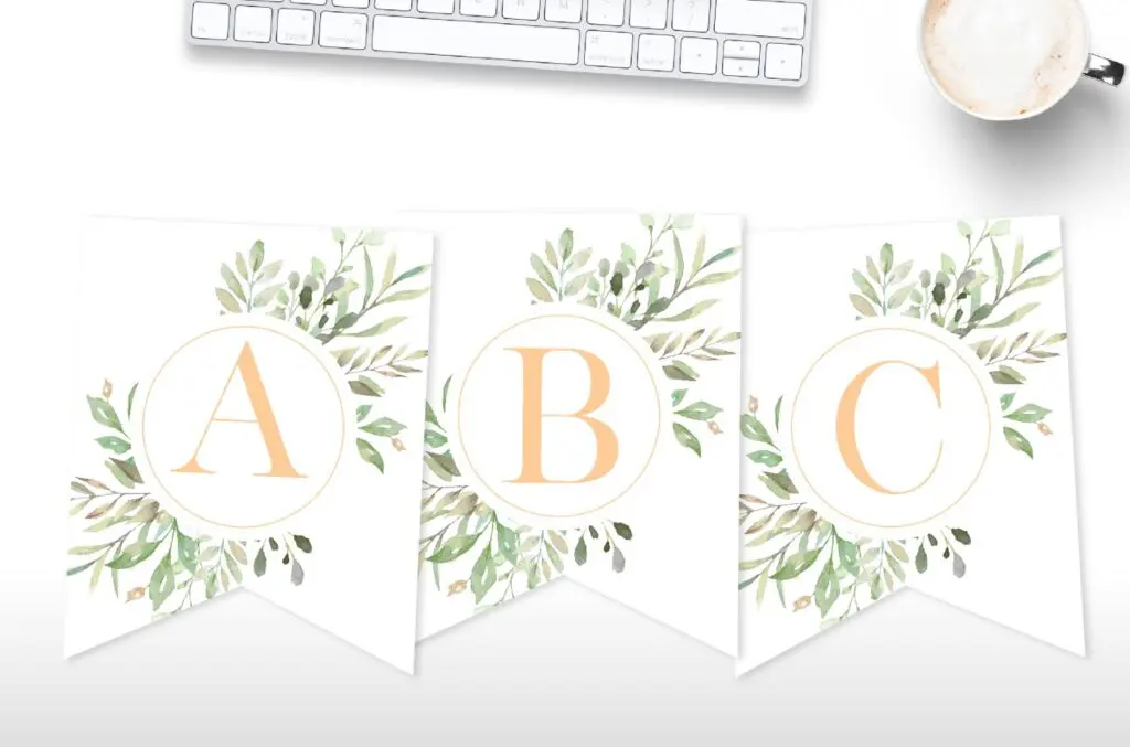 Free printable floral banner template. Floral banners for birthday party.
