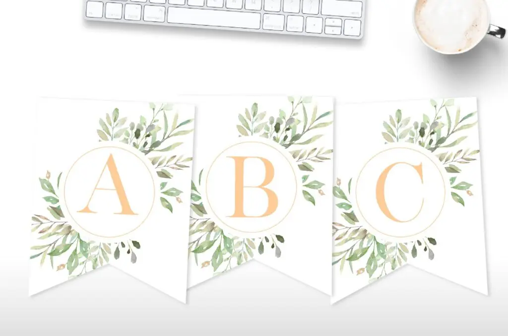 free printable floral banner 