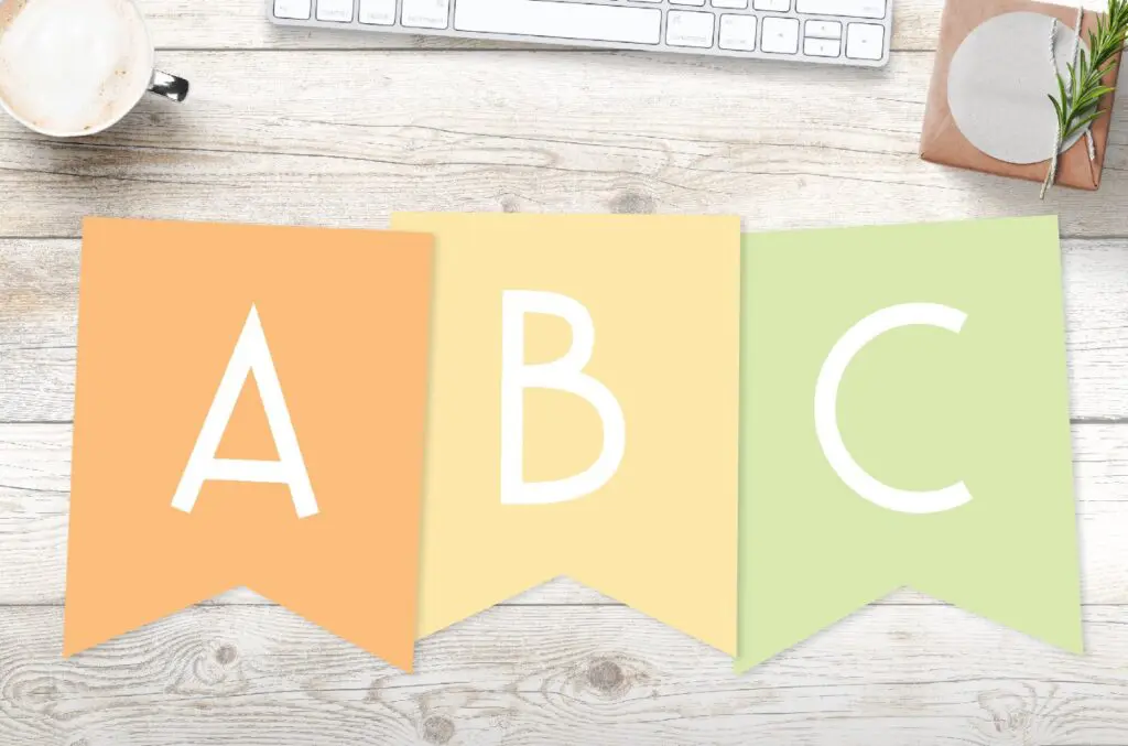 free printable customizable colorful banner letters in lots of colors.