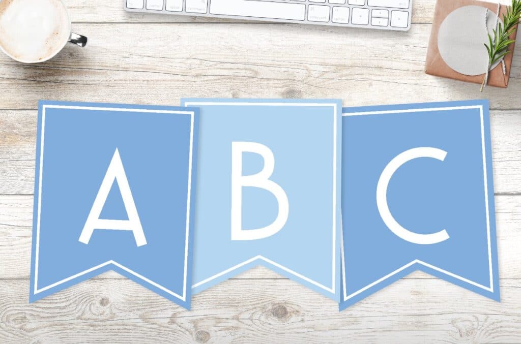 Download Free Printable Boys Blue Banner Letters World Of Printables