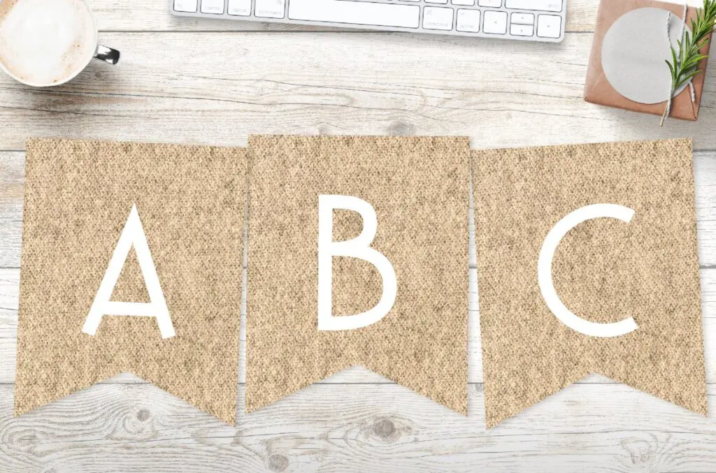 Free printable burlap banner letters