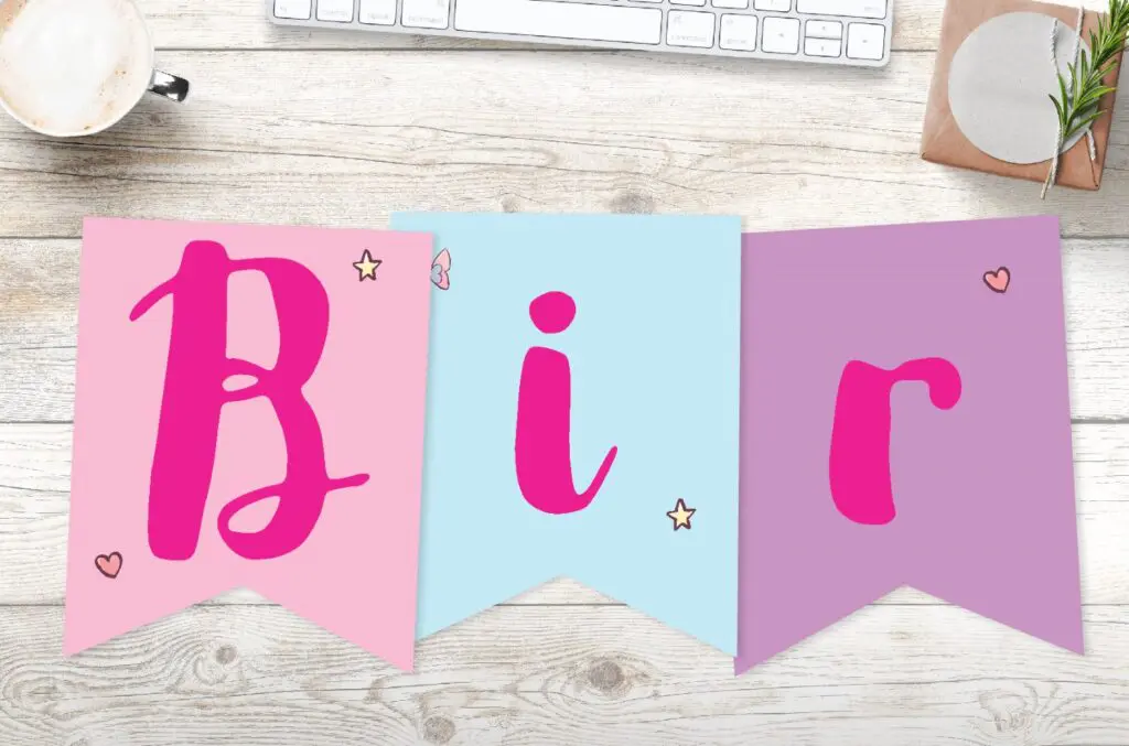 Free printable birthday girl banner