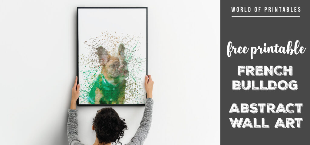 free printable french bulldog abstract splatter wall art