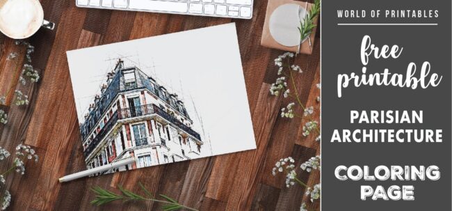 Free Printable Coloring Page Parisian Architecture World Of Printables