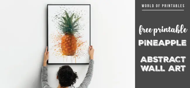 free printable pineapple abstract splatter wall art