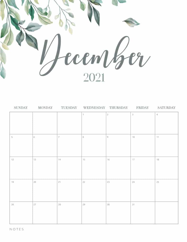 Download Free Printable 2021 Monthly December 2021 Calendar Background