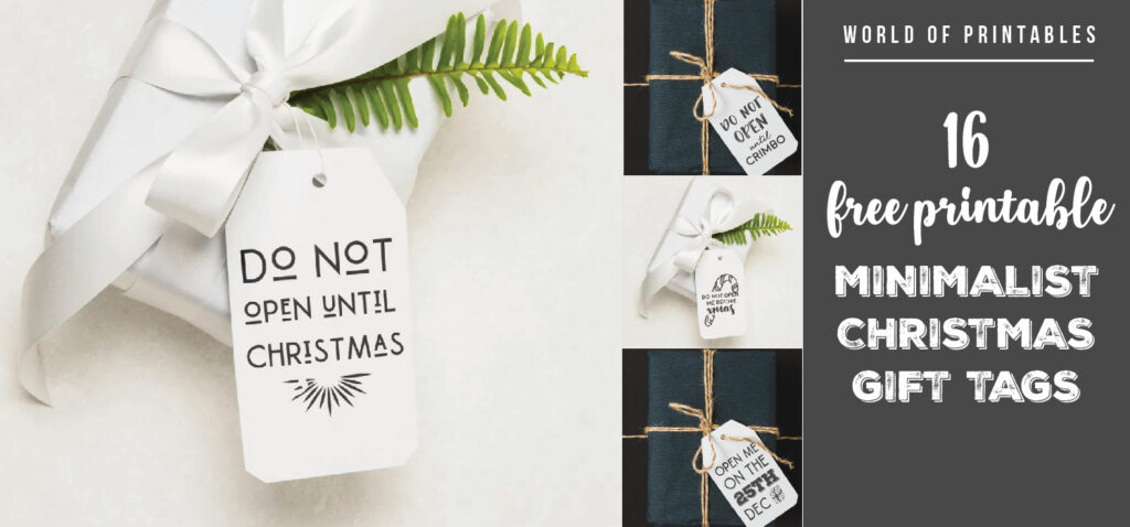 16 Free Printable Minimalist Christmas Gift Tags - World Of Printables