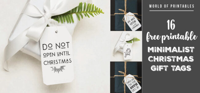 16 Free Printable Minimalist Christmas Gift Tags