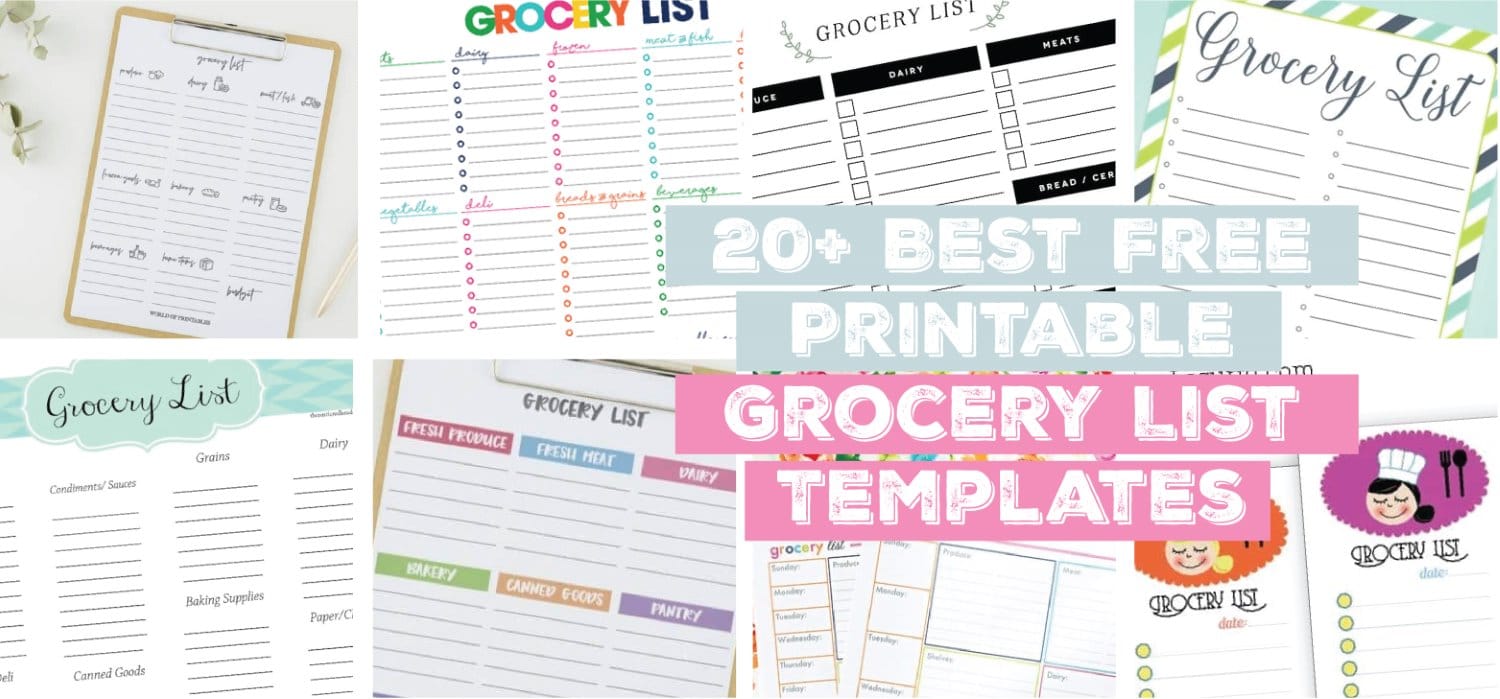 20 Best Free Printable Grocery List Templates World Of Printables