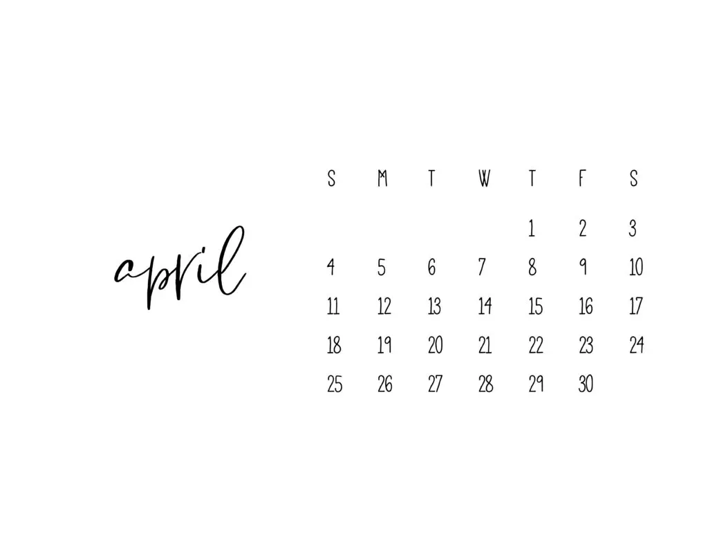 April 2021 Calendar Printable Free Template