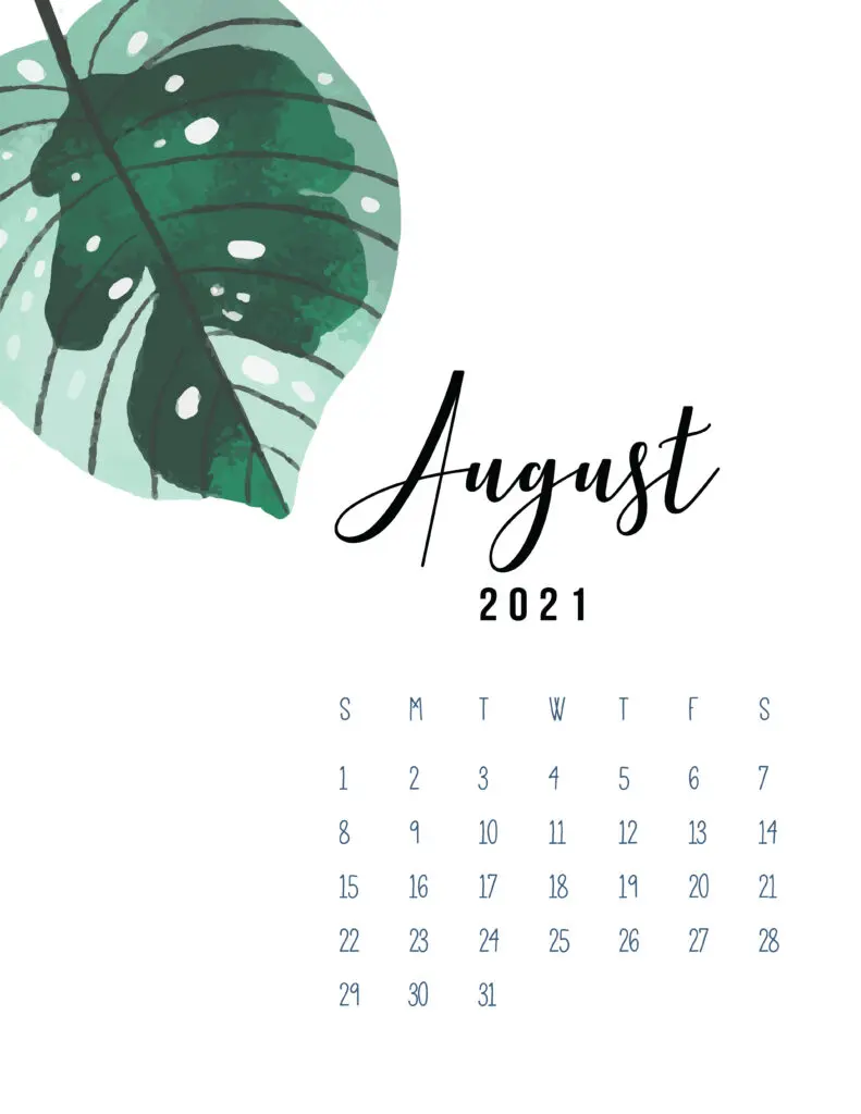 August 2021 Botanical Calendar