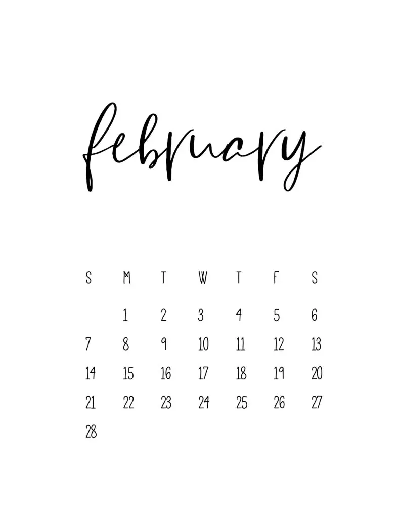 February 2021 Calendar Free Printable Template