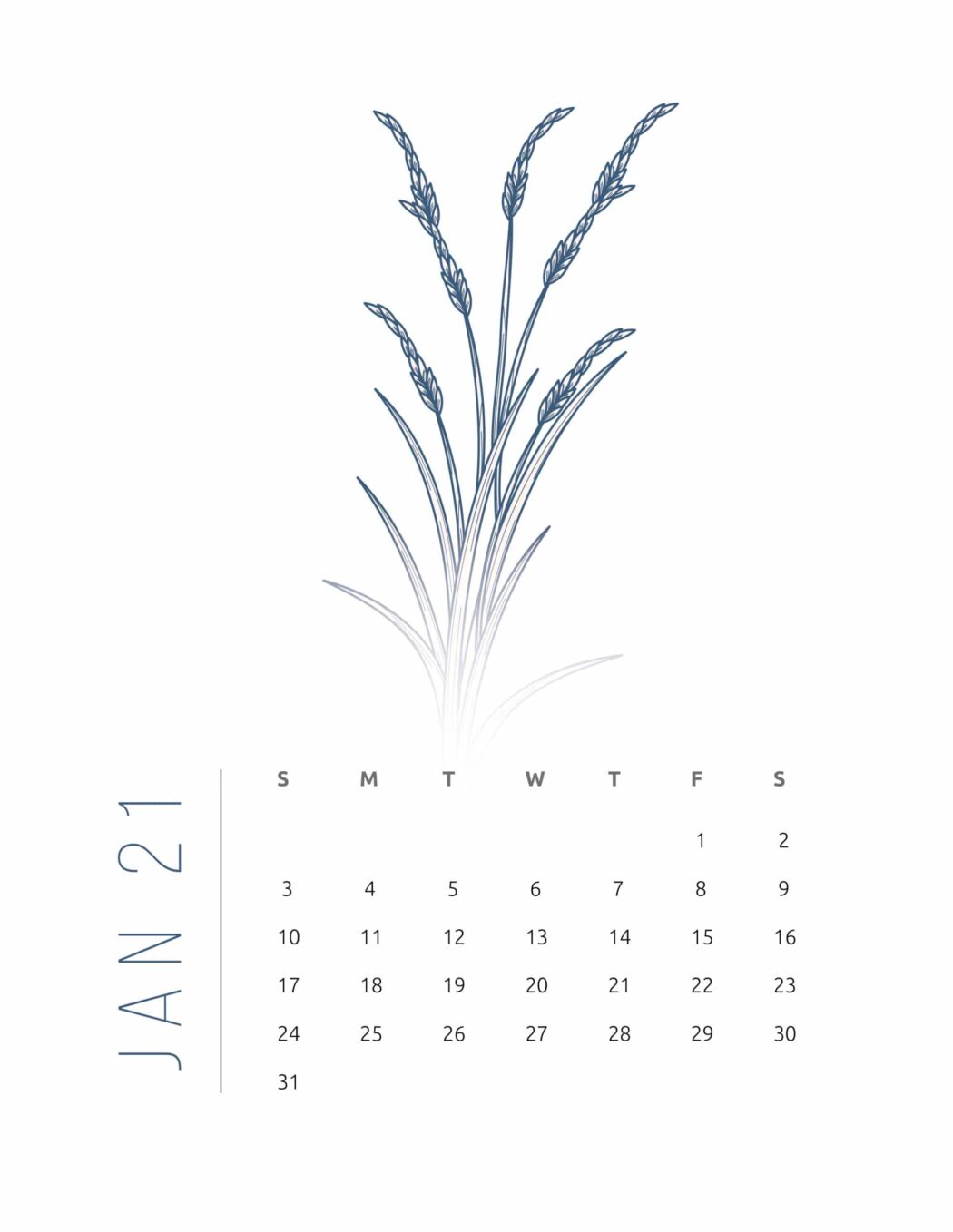 Floral Frame 2021 Calendar World of Printables