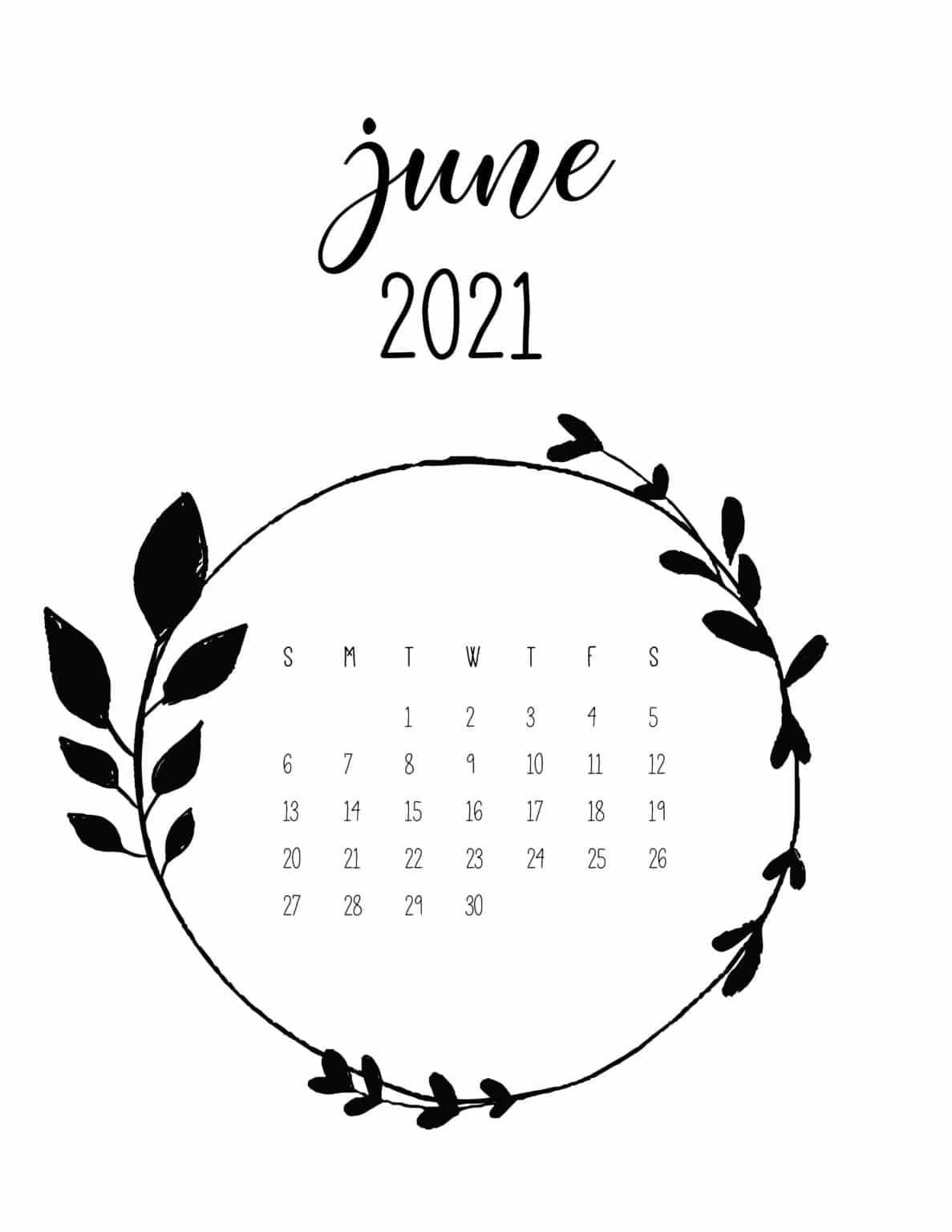 Free 2021 Floral Frame Calendar - World of Printables