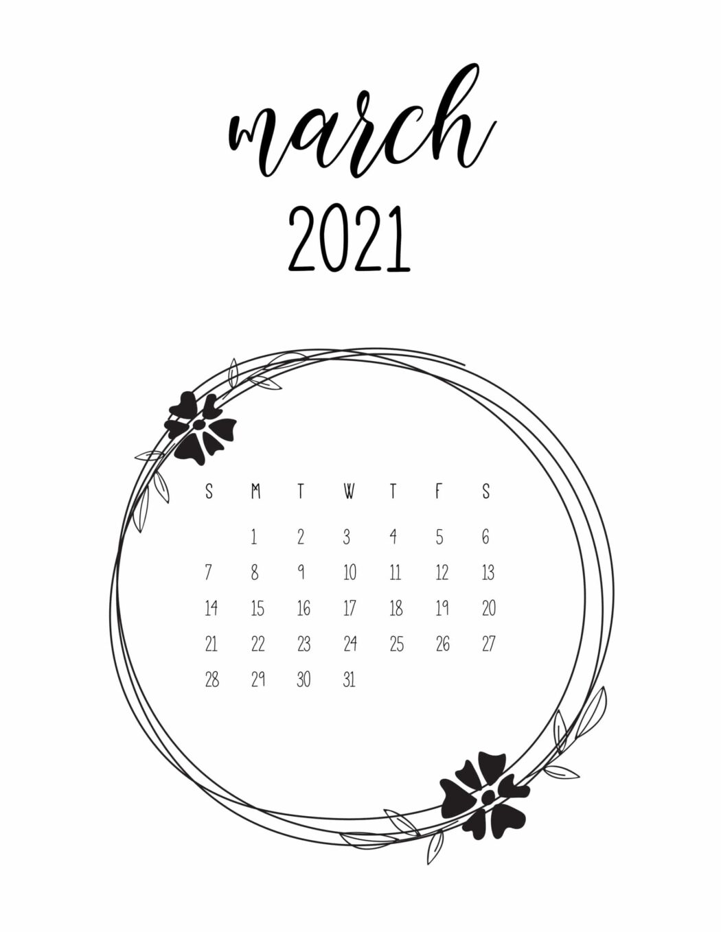 68 Printable March 2021 Calendar Templates to Choose From