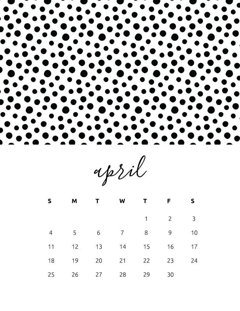 Free Printable April 2021 Calendar Patterns