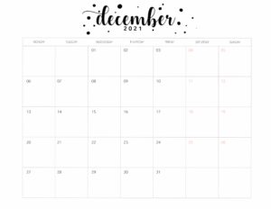 Free Printable December 2021 Calendars - Free Printable December 2021 Calendar Brush Art Scaled 300x232 