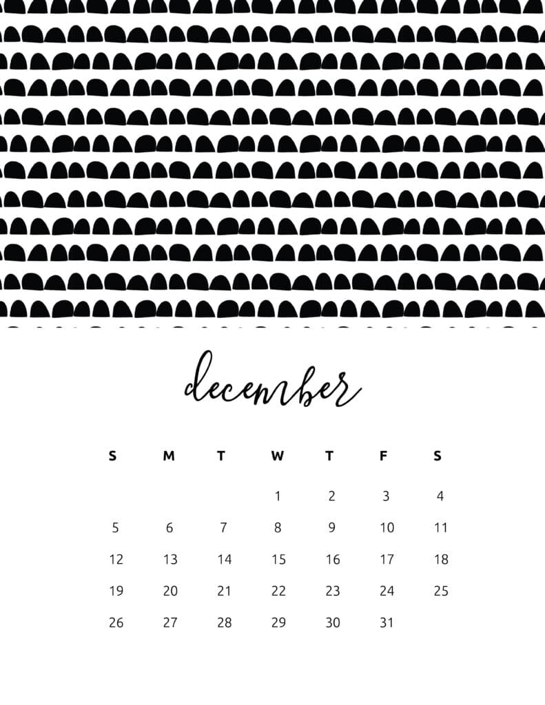 Free Printable December 2021 Calendar Patterns