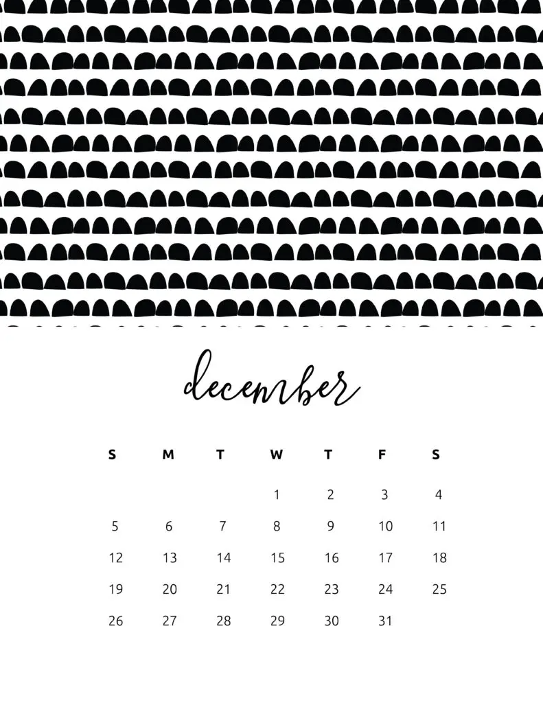 Free Printable December 2021 Calendar Patterns