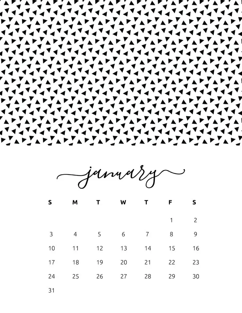 Free Printable January 2021 Calendar Patterns