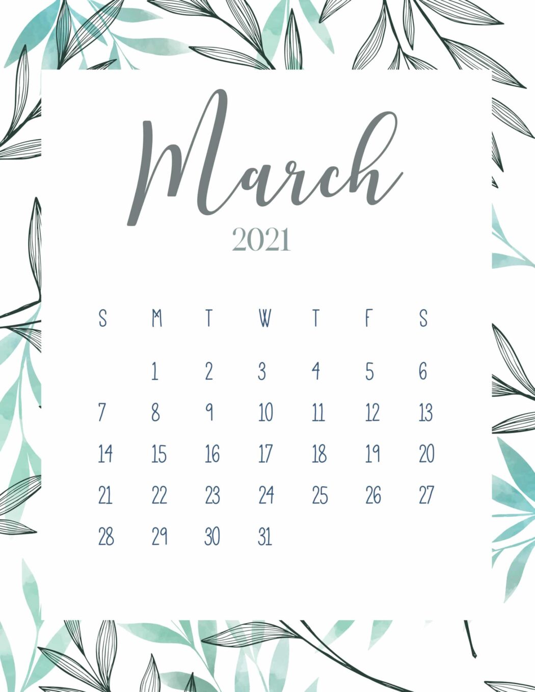 Free Printable 2021 Botanical Calendar - World of Printables