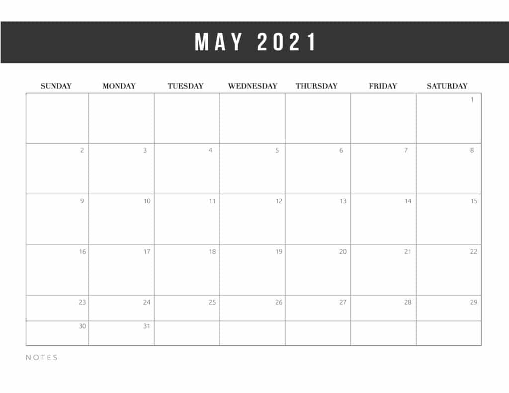 70 Awesome Free Printable May 21 Calendar Templates