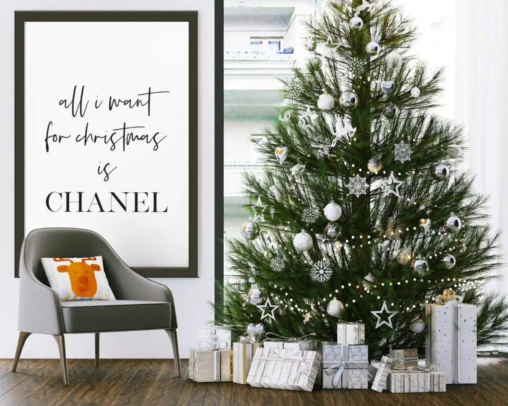 Free all I want for Christmas is Chanel printable wall art