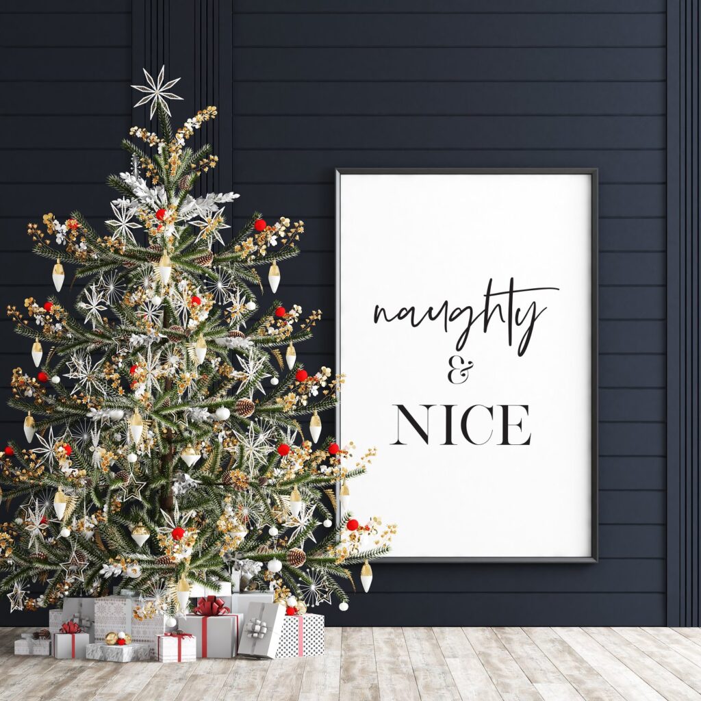 Free naughty and nice printable wall art