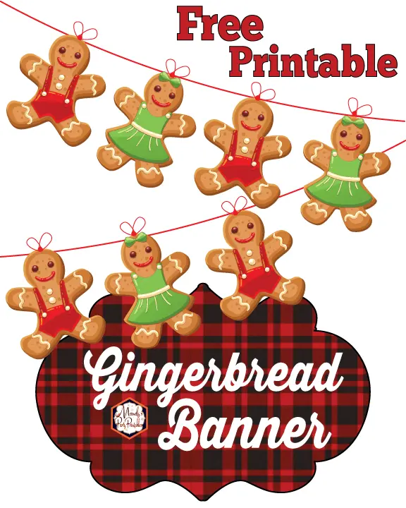 free printable gingerbread banner