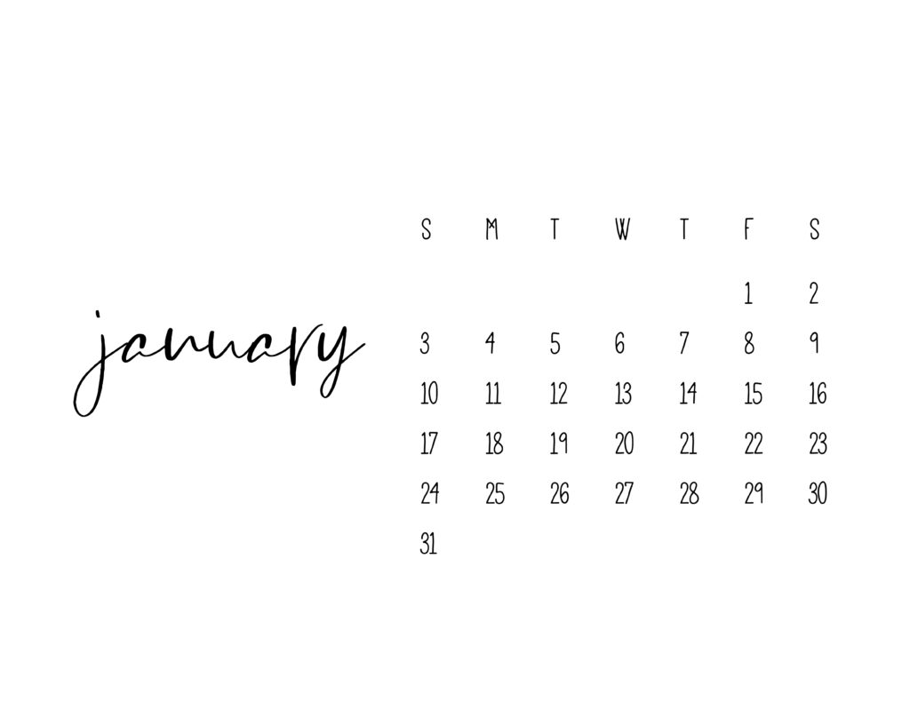 January 2021 Calendar Printable Free Template