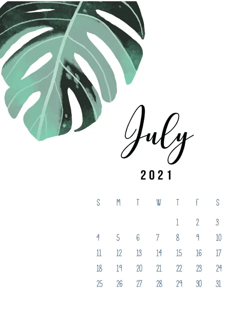July 2021 Botanical Calendar
